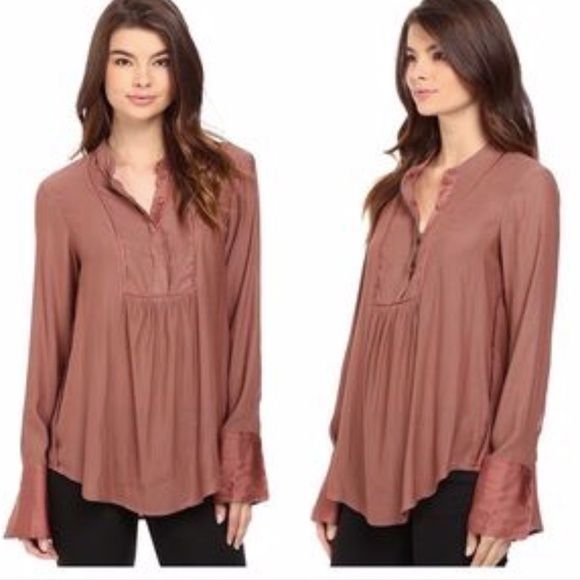 Free People Tops - Free People I Pebble Crepe Free Bird Tunic Top S